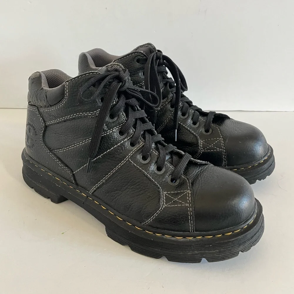 Dr Martens Black Morris Combat Lace Up Work Boots Men's 10